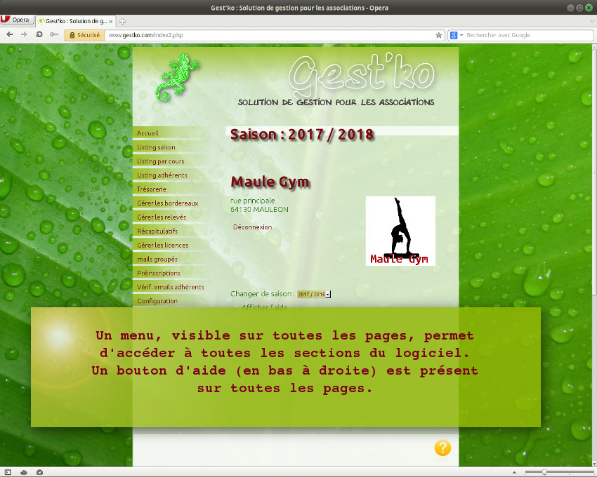 Logiciel de gestion pour associations : Gestko