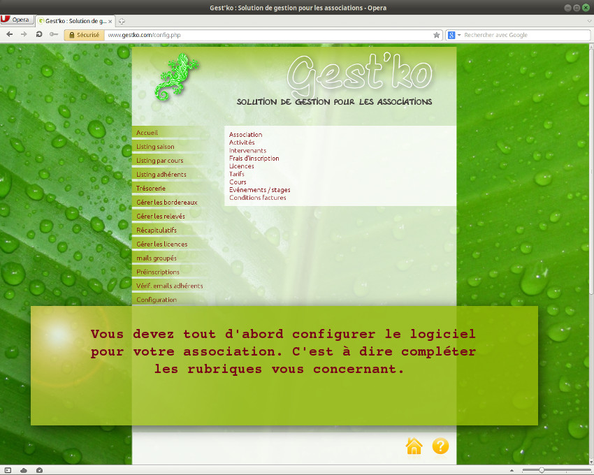 Logiciel de gestion pour associations : Gestko